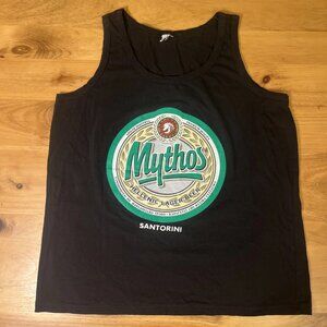 Mythos Hellenic Lager Greek Beer Tank Top T-Shirt Black Size Large Sleeveless